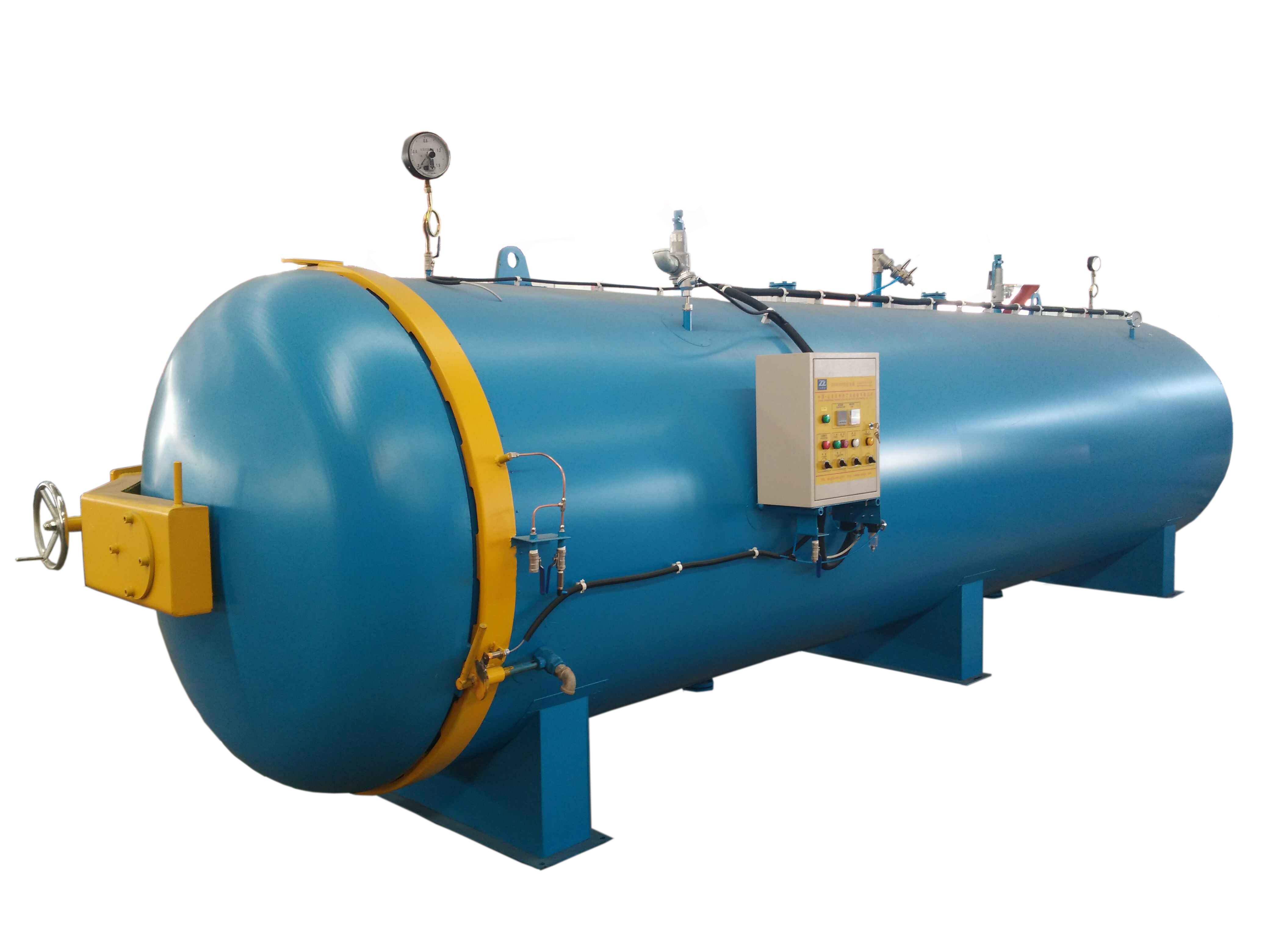 <b>硫化罐適用于橡膠、輪胎翻新、膠輥、膠管、膠囊、膠鞋、膠帶、膠板、管道等產(chǎn)品硫化，無(wú)錫雷特石化重工裝備有限公司以成熟的技術(shù)，先進(jìn)的生產(chǎn)設備設計制選大型硫化罐、立式硫</b>